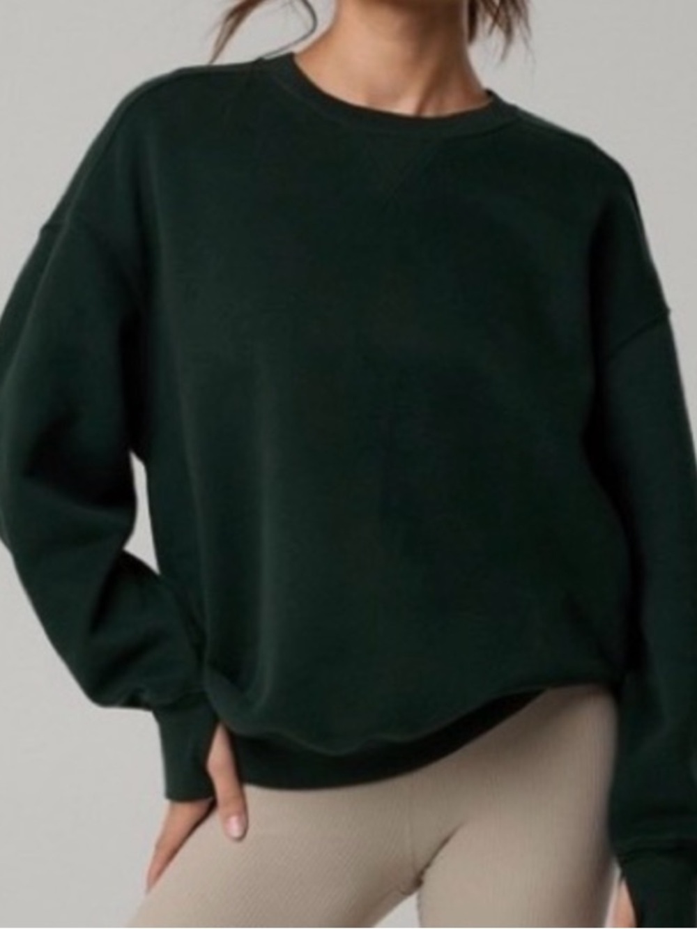 Aerie Offline Green (mystical green) Oversized Cloud Fleece Sweatshirt Sz Medium